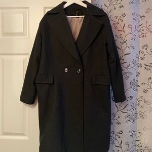 H&M oversized wool coat size 6 dark grey